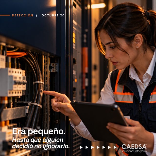 No parecía urgente.
Un cable comenzaba a deteriorarse.
Una conexión ya no estaba en las mismas condiciones.
Un pequeño detalle que podía pasar desapercibido durante semanas.
Y apareció esa frase tan fácil de decir:
“Todavía funciona.”
Pero prevenir no consiste únicamente en reaccionar ante lo evidente.
También significa aprender a observar aquello que todavía parece pequeño.
Las inspecciones y revisiones periódicas permiten identificar condiciones que requieren atención antes de que evolucionen y puedan representar un riesgo para las personas o la operación.
Porque muchos problemas no comienzan siendo enormes.
Comienzan como algo que alguien vio…
y decidió dejar para después.
Detectarlo temprano cambia la historia.